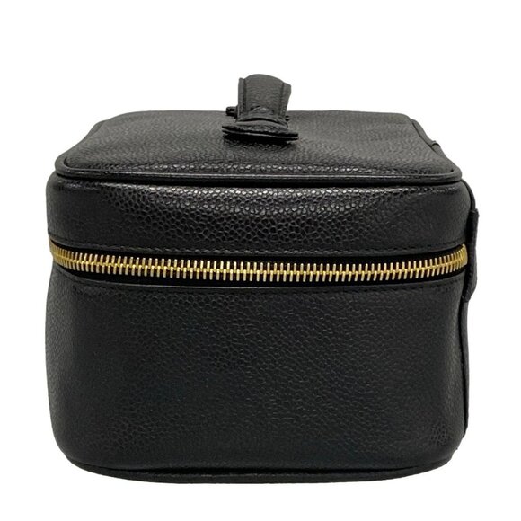 Auth CHANEL - A01997 Black Calfskin Vanity Bag Gold hardware - Picture 5 of 16